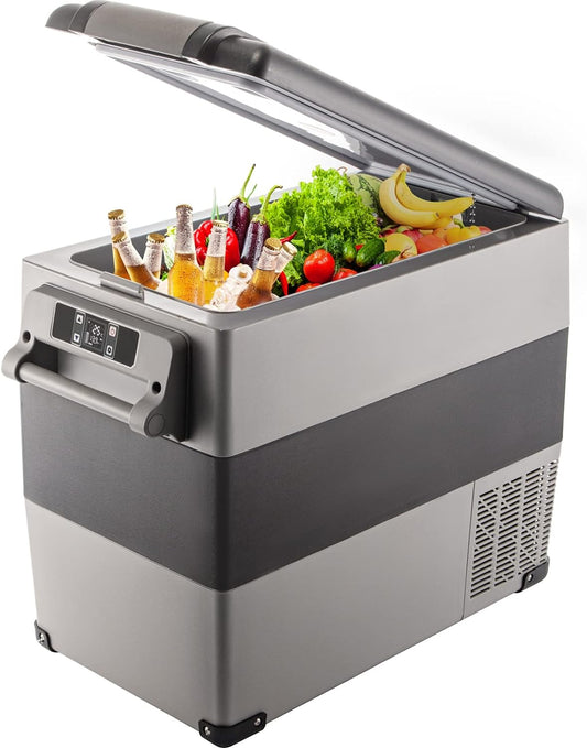 Glacière Électrique Portable De Voiture Mini Frigo Silencieux Portable 220V/55L Avec Panneau Numérique -20 À 20℃ Pour Maison, Voiture Et Camping 69 * 34.5 * 52.4CM