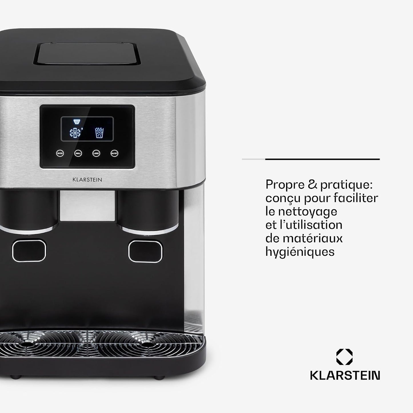 Machine a Glacons Pour La Maison, Capacité De 1.8L, Fabrique Rapidement Jusqu'À 15Kg De Glacons Concassée Ou En Balles, Machine À Glaçons, Ice Maker Avec Alarme, Facile À Nettoyer