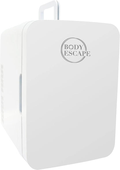 Body Escape Mini Réfrigérateur Pour Soins De La Peau Et Maquillage - Mini Réfrigérateurs Beauté À Porte En Verre - Réfrigérateur Portable, Compact, Et Silencieux Pour Le Maquillage - 10L - Blanc