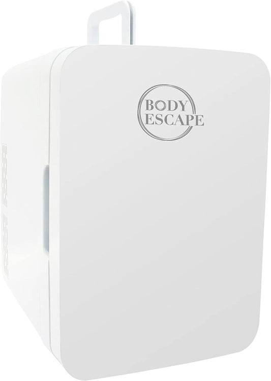 Body Escape Mini Réfrigérateur Pour Soins De La Peau Et Maquillage - Mini Réfrigérateurs Beauté À Porte En Verre - Réfrigérateur Portable, Compact, Et Silencieux Pour Le Maquillage - 10L - Blanc