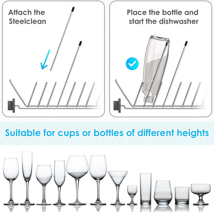 Lot De 12 Inserts Lave-Vaisselle Compatibles Avec Les Bouteilles De Soda, Porte-Verres Pour Lave-Vaisselle, Inserts Bouteilles Lave-Vaisselle, Porte-Bouteilles Inox Pour Lave-Vaisselle Pour Tous Les L