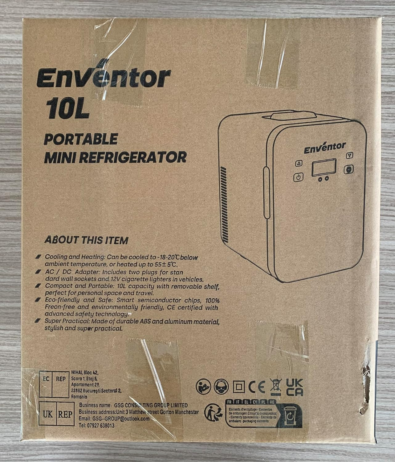Mini Frigo10L, 220V/12V, Refroidisseur Et Réchauffeur, Portable Mini Réfrigérateur Avec Affichage LCD De La Température, Pour Voiture Voyage Cosmétiques Boisson Nourriture, Blanc