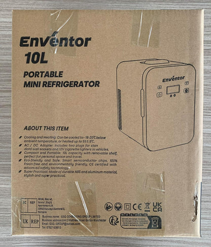 Mini Frigo10L, 220V/12V, Refroidisseur Et Réchauffeur, Portable Mini Réfrigérateur Avec Affichage LCD De La Température, Pour Voiture Voyage Cosmétiques Boisson Nourriture, Blanc