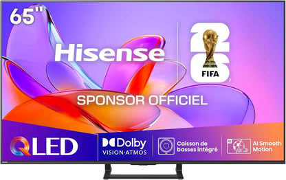 Hisense 65A7Q - Smart TV 65" (164 Cm) QLED 4K 2025, Dolby Vision & Atmos, Caisson De Basses Intégré, HDMI 2.1, Game Mode Plus, Alexa, Noir