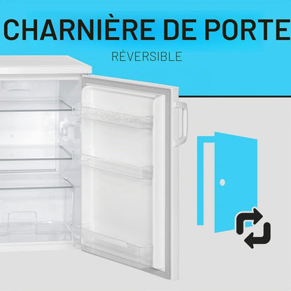 Réfrigérateur 133 L Pose Libre Éclairage LED VS 2195-1, Blanc | Éclairage Intérieur LED, Contrôle De La Température En Continu, 3 Clayettes En Verre, Pose Libre