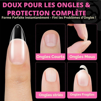 Capsule Américaine Ongles Amande Moyenne 504 Pièces | Faux Ongles Couverture Totale, Gel Souple Sans Courbure En C, Idéal Pour Extensions D’Ongles Et DIY À La Maison 12 Tailles