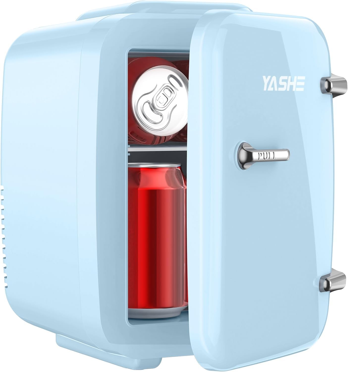 Mini Réfrigérateur 4 Litres Pour Cosmétiques, Boissons, 220 V AC/12 V DC, Thermoélectrique Refroidissement Et Réchauffement, Petit Réfrigérateur Pour Chambre À Coucher, Bureau, Dortoir, Bleue