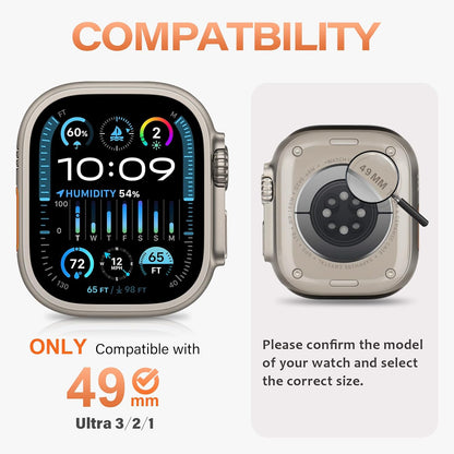 Métal Coque Compatible Avec Apple Watch Ultra 3/2/1 49Mm Avec Couverture Arrière, Robuste Protecteur Anti-Rayures Coque Pour Iwatch Ultra 49Mm, Titane