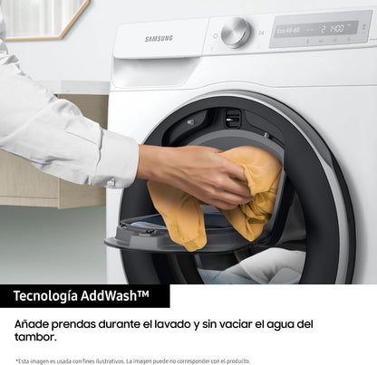 WW90T554DTW/S3 Lave-Linge - Addwash™, Série 5, 9 Kg, Blanc, Technologie Ecobubble™, Intelligence Artificielle, Classe A