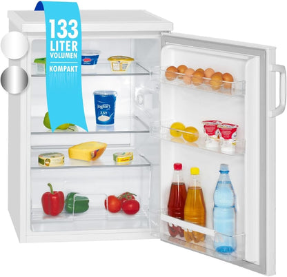 Réfrigérateur 133 L Pose Libre Éclairage LED VS 2195-1, Blanc | Éclairage Intérieur LED, Contrôle De La Température En Continu, 3 Clayettes En Verre, Pose Libre