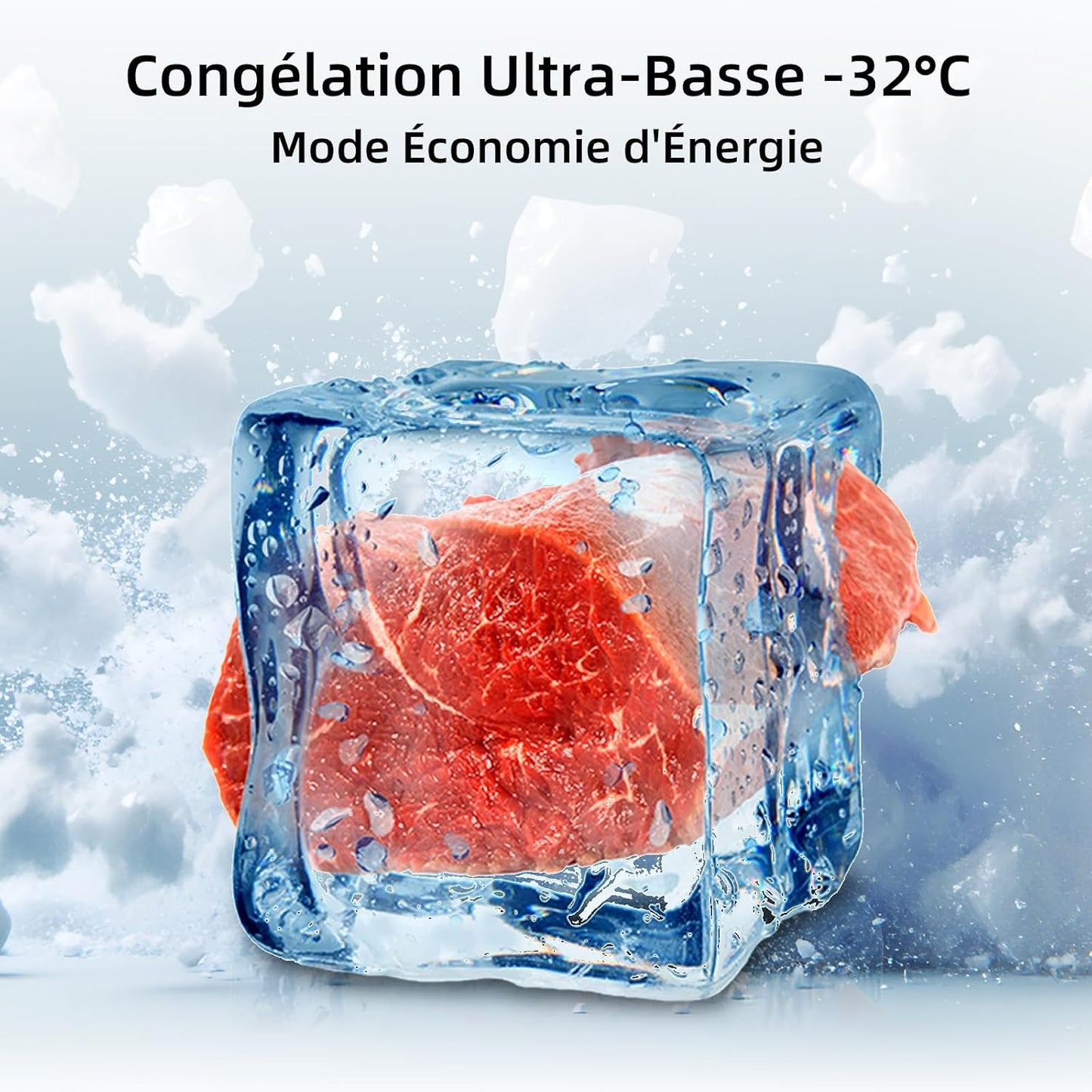 Congélateur Armoire 206L No Frost Inverter Noir (CSD206NEID) | Multi Air Flow, Ultra-Bas -32°C, Silencieux 39Db, Réfrigérateur Congélateur Commutable, Hauteur 1705Mm