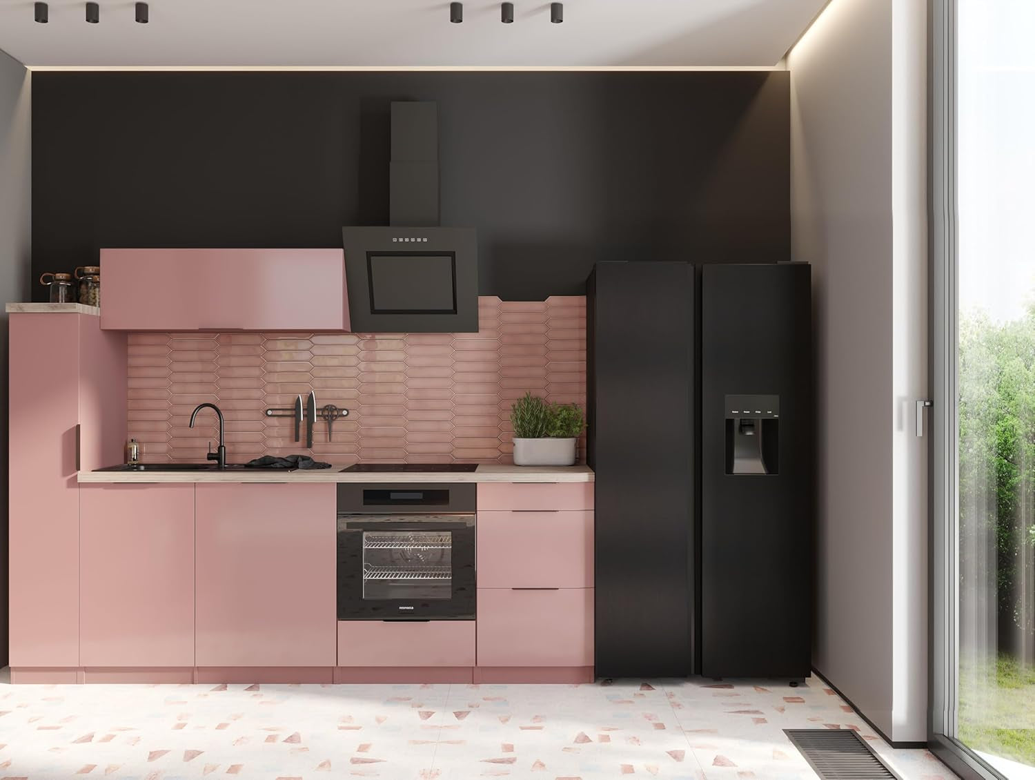 Respekta Réfrigérateur-Congélateur Côte À Côte Avec Distributeur D'Eau En Acier Noir AC178BSWS-18 / H:178 Cm, L:91 Cm/Compartiment Réfrigérateur De 326 L, Congélateur De 174 L, No Frost