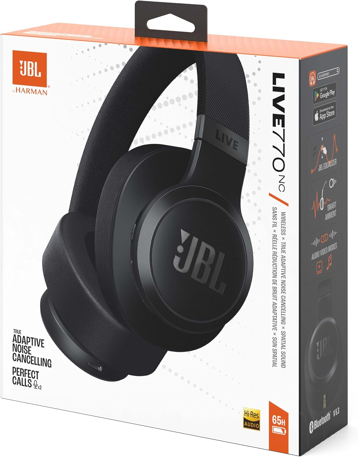 Live 770NC Casque Circum-Auriculaire, Réduction De Bruit Adaptative, Smart Ambient, Jusqu'À 65 Heures D'Autonomie, Noir