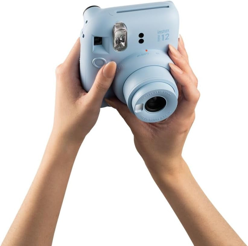 Mini Appareil Photo Instantané 12, Exposition Automatique Avec Objectif Selfie Intégré, Bleu Pastel