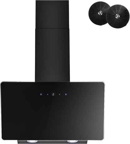 Hotte Aspirante 60Cm, Hotte Aspirante À Évacuation/Circulation D'Air Avec Touch Control,Led, Moteur Sans Balais,Silencieuse, Hotte Aspirante Puissante, Hotte Inclinée, Efficacité A++