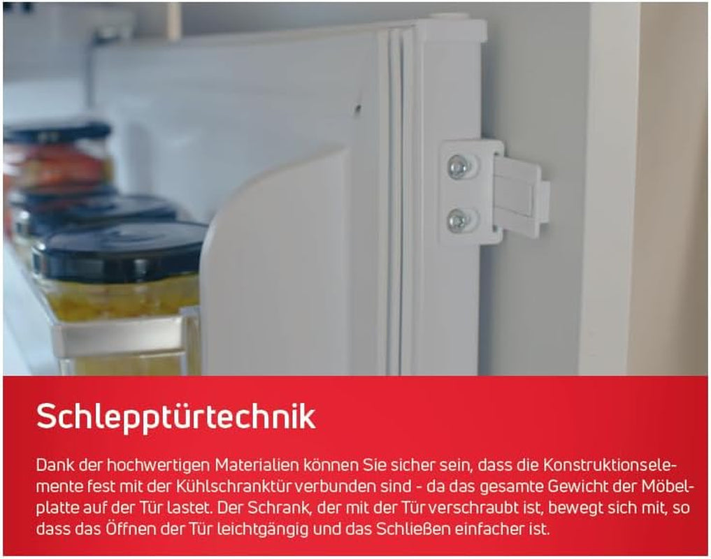 Amica EVKSS 352 220 Vollraum-Kühlschrank, Nischenhöhe: 122 Cm, 197 L, Schlepptür-Technik
