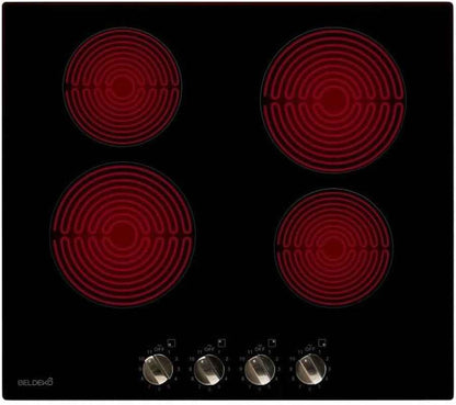 Table Vitrocéramique Manettes - Boutons - 4 Foyers - 6000W