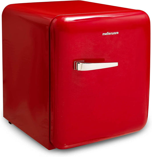 - Mini Réfrigérateur Freezy | Classe A+ | Température Réglable | Design Vintage Américain | Petit Réfrigérateur À Porte Unique | 2 Compartiments + 1 Vertical Eau Ou Vin | Rouge