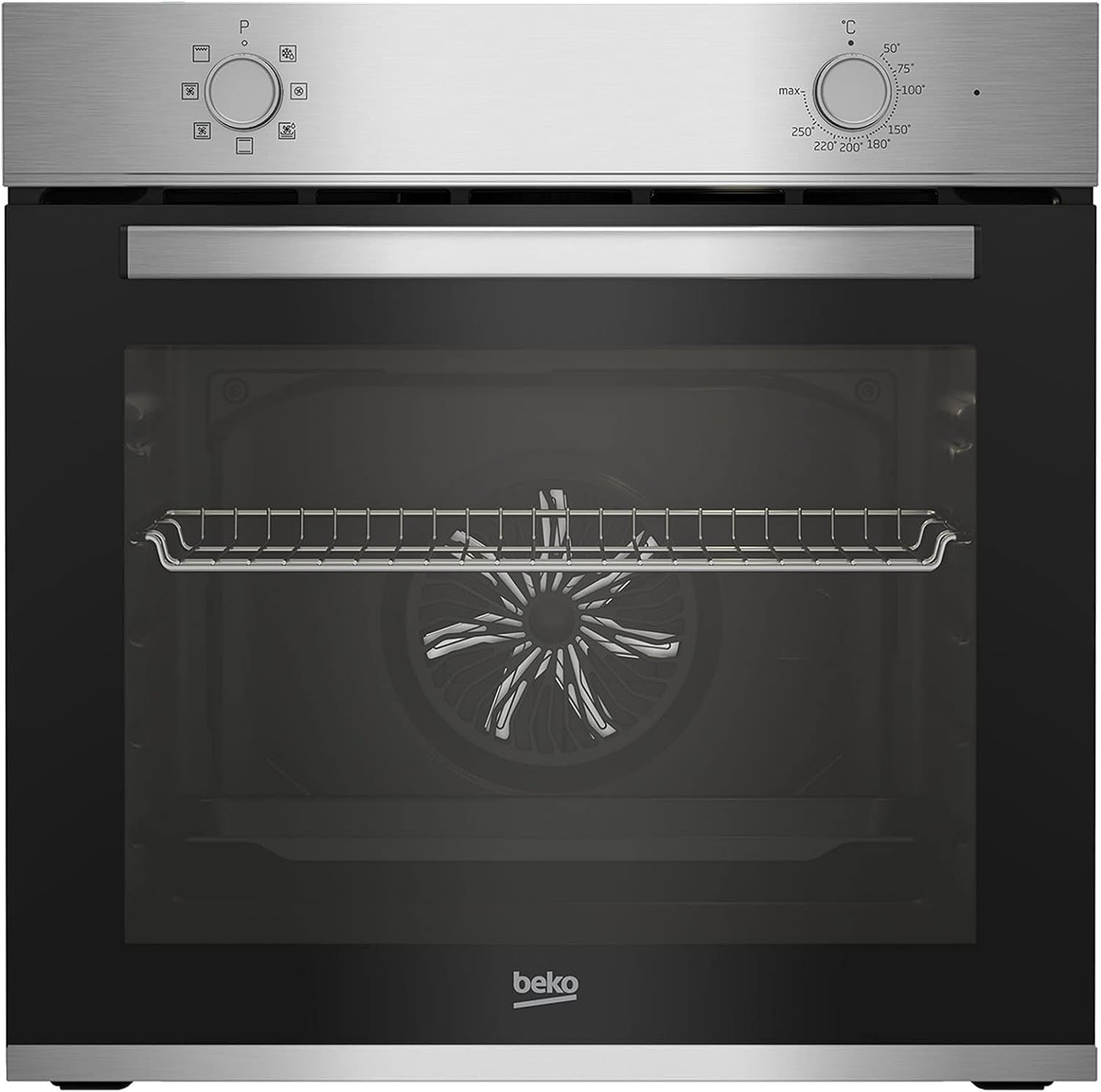 Beko BBIE12000X Four Encastrable - 66L, Steamshine, Éclairage Halogène, 6 Fonctions De Cuisson, H X L X P (Cm) : 59,5 X 59,4 X 56,7, Acier Inoxydable, Classe A