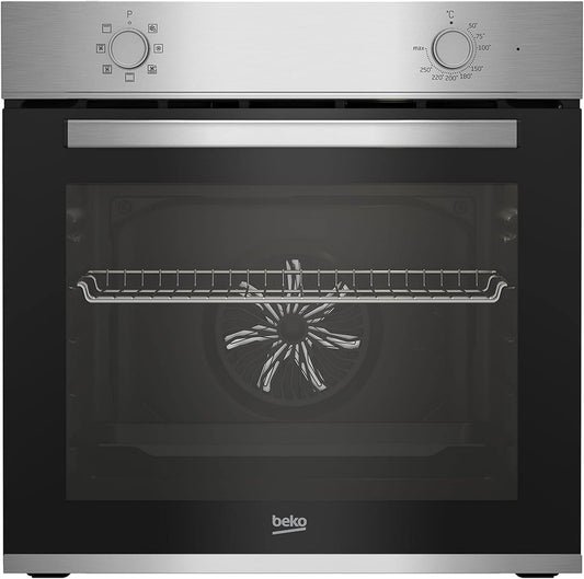 Beko BBIE12000X Four Encastrable - 66L, Steamshine, Éclairage Halogène, 6 Fonctions De Cuisson, H X L X P (Cm) : 59,5 X 59,4 X 56,7, Acier Inoxydable, Classe A