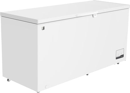 Congélateur Bahut GHF2500, Acier/Aluminium, 165 X 73.5 X 83.5 Cm, 500 L, 125 W, 2 Paniers, Éclairage LED, Avec Serrure, Blanc
