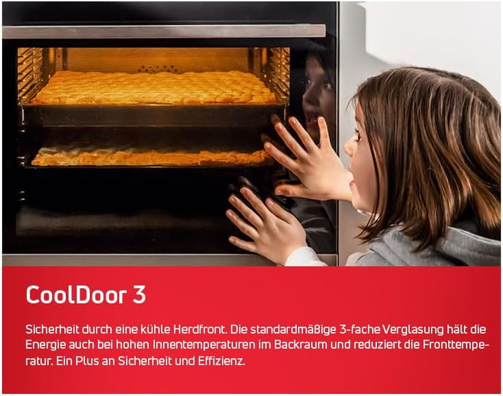 Amica EBX 943 610 SM EEK: a Einbau-Backofen, 77 L, Steamclean, Umluft, 9 Backofenfunktionen, Cooldoor3, Teleskopauszug, Matt-Schwarz
