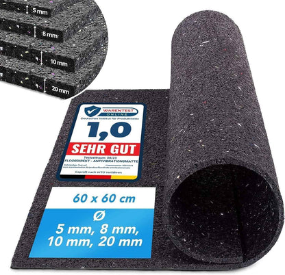| Tapis Anti-Vibrations Qui Absorbe Les Vibrations Et Le Bruit, Découpable | Produit De Qualité Fabriqué En Allemagne | Plusieurs Épaisseurs Et Dimensions
