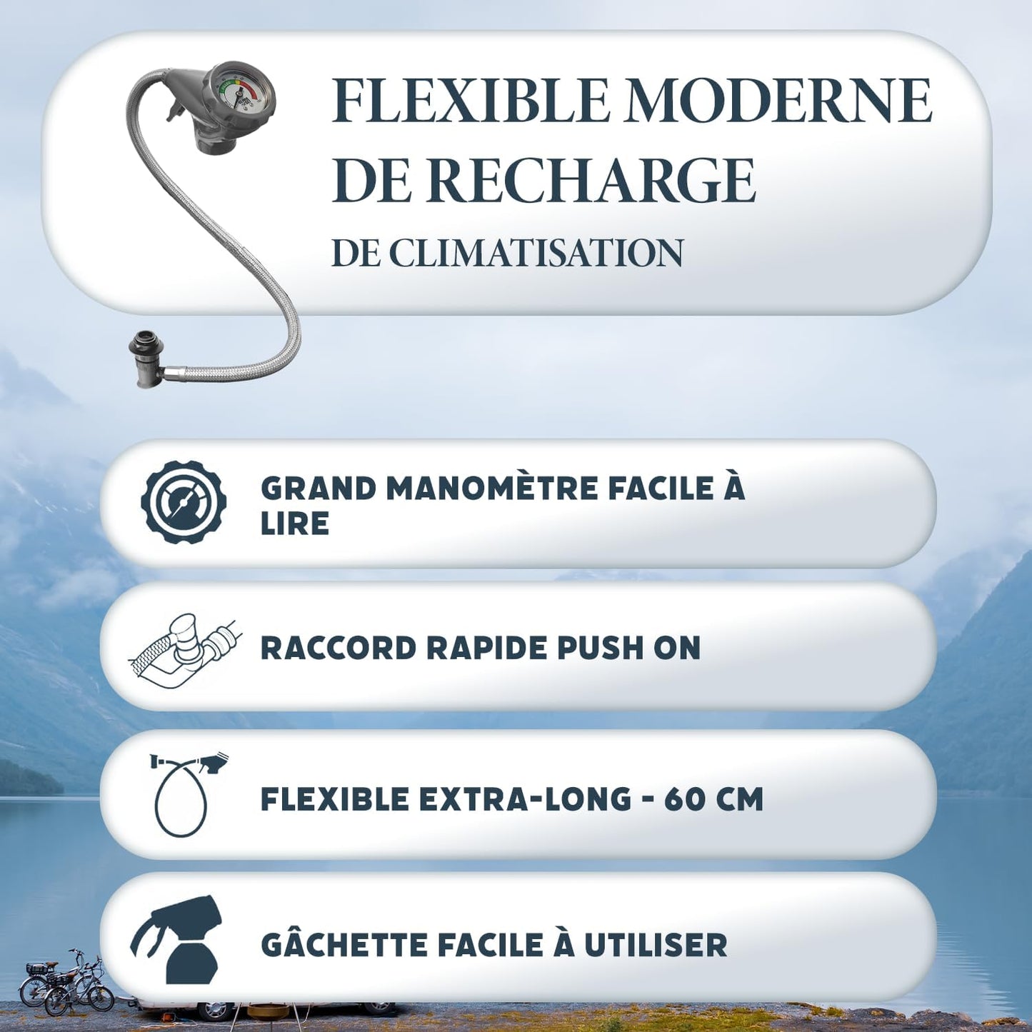 Nordo 5-En-1 – 5X Réfrigérant R134A 235 G Chaque Boîte Pour Climatisation Auto Avec Huile, Stop-Fuite, Traceur UV Et Déshydratant – Protège Le Compresseur