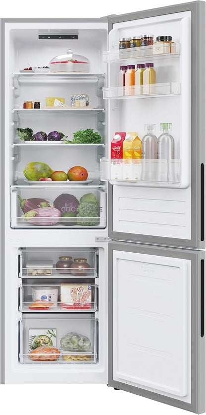 H-FRIDGE 300 HOCT3L517ES2 Frigo-Congélateur 2D Autonome, Technologie Low Frost, Fonction De Superrefroidissement, Affichage Électronique, Classe Énergétique E, Argent