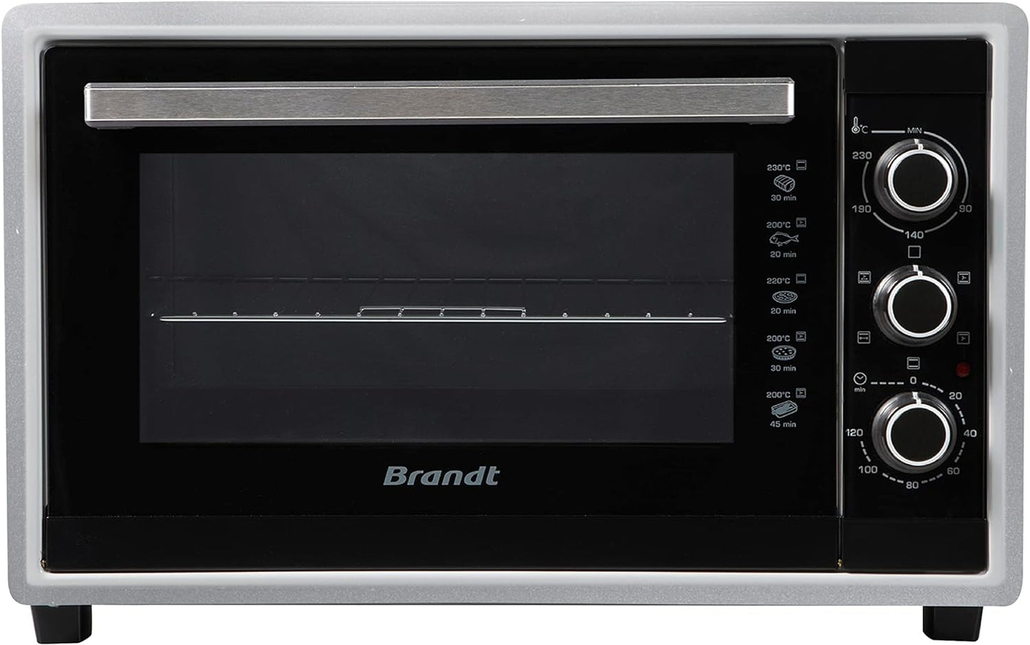 FC4200MS - Mini Four - 42L - Multifonction -240°C - 5 Positions De Cuisson - Porte Double Vitre - Accessoires : Lèchefrites, Grille, Pince Pour Récupérer Les Plats, Tournebroche -1800W - Silver