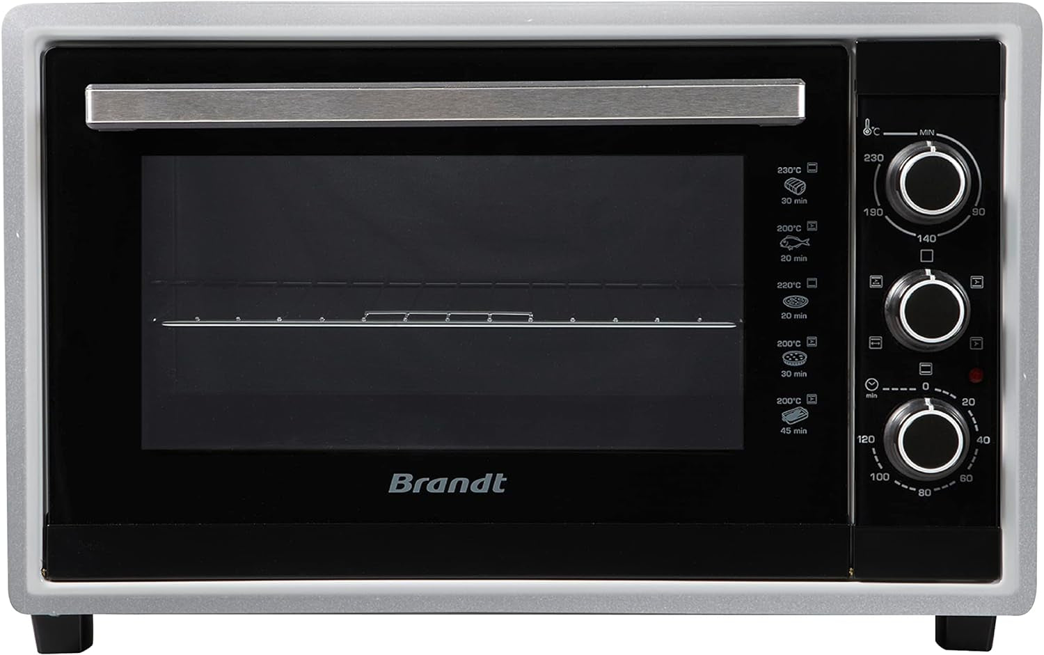 FC4200MS - Mini Four - 42L - Multifonction -240°C - 5 Positions De Cuisson - Porte Double Vitre - Accessoires : Lèchefrites, Grille, Pince Pour Récupérer Les Plats, Tournebroche -1800W - Silver