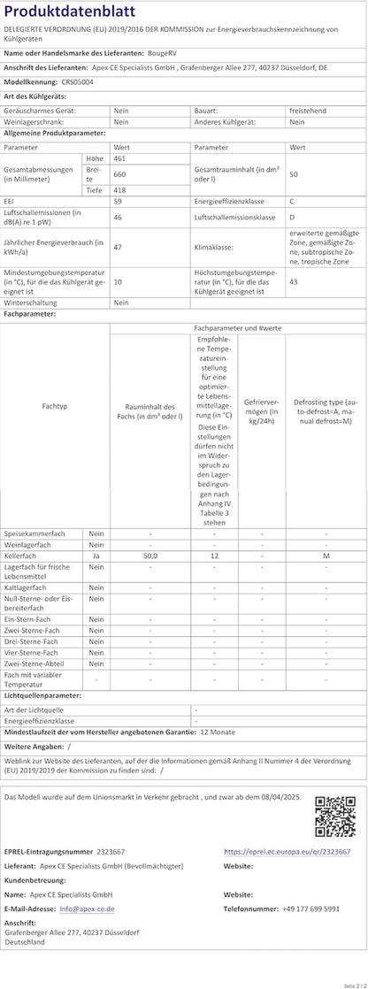CRS 50L Glacière À Compresseur Étanchéité IPX4 Congélateur Réfrigérateur À Compression 12/24V 220V Pour Voiture Camping Voyage Bateau Contrôle APP -20℃~20°C