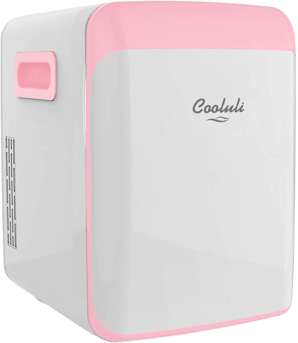 Cooluli Mini Réfrigérateur 15 L Pour Chambre À Coucher, Voiture, Bureau Et Dortoir Universitaire – Glacière Et Réchauffeur Portable 12 V Pour Nourriture, Boissons, Soins De La Peau, Beauté, Maquillage