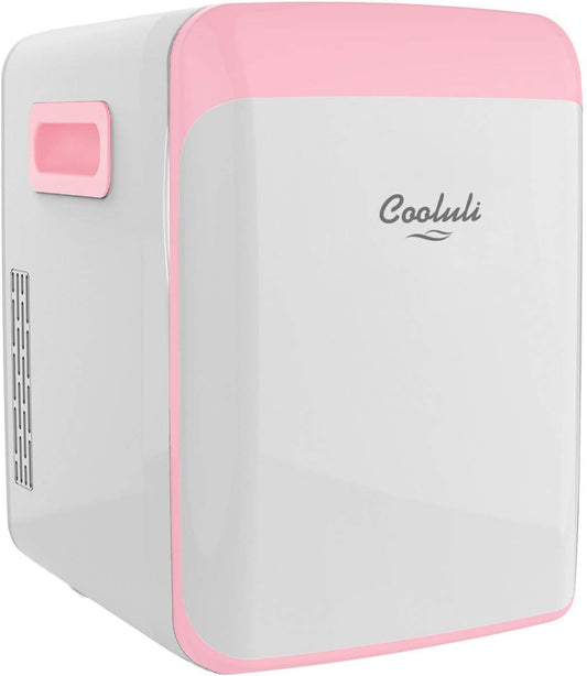 Cooluli Mini Réfrigérateur 15 L Pour Chambre À Coucher, Voiture, Bureau Et Dortoir Universitaire – Glacière Et Réchauffeur Portable 12 V Pour Nourriture, Boissons, Soins De La Peau, Beauté, Maquillage