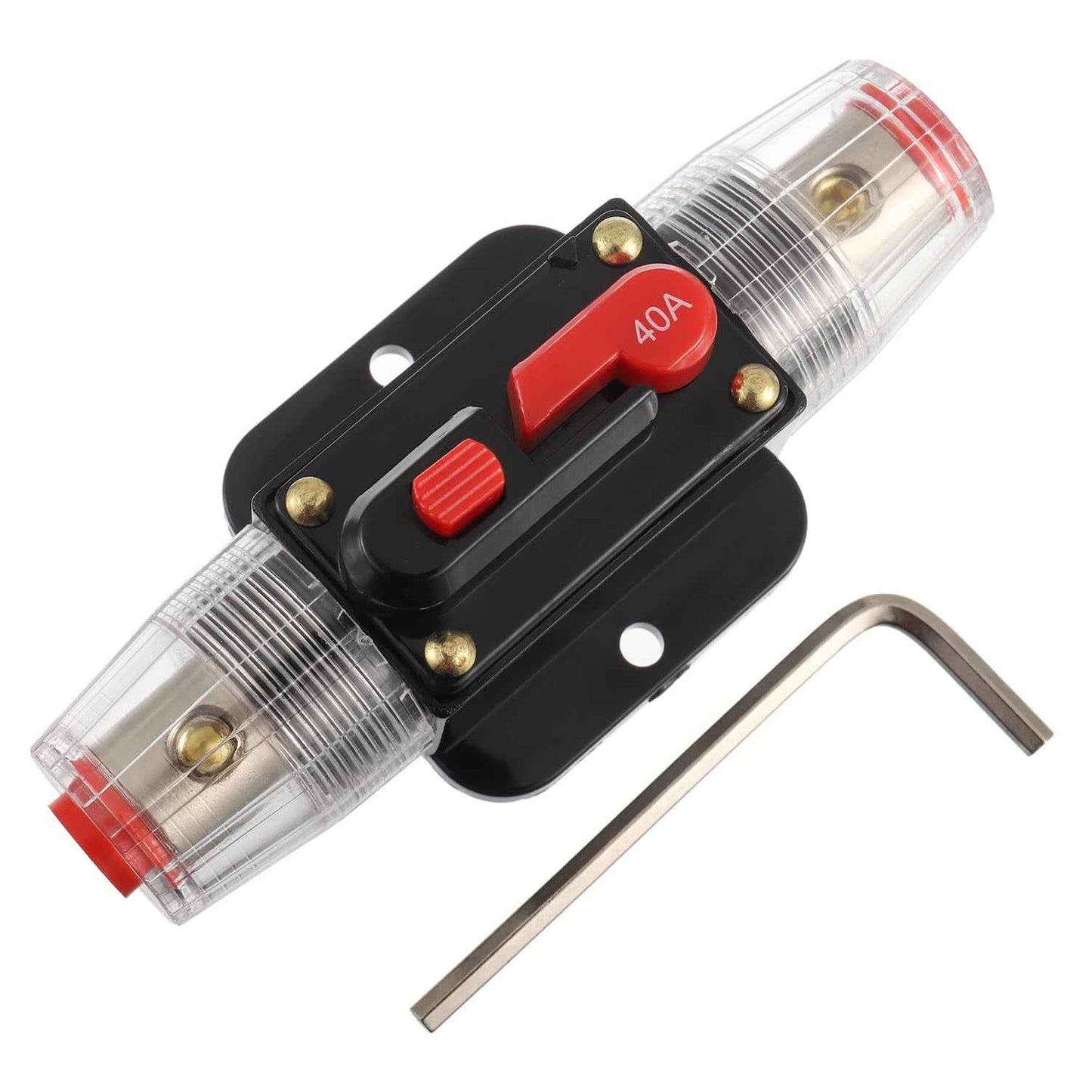 40A Disjoncteur Interrupteur 40 AMP Fusible Inline Holder 12V-51V DC Bouton De Réinitialisation Manuelle Pour Système D'Amplificateur De Son Audio De Voiture RV Home Marine Boat Truck