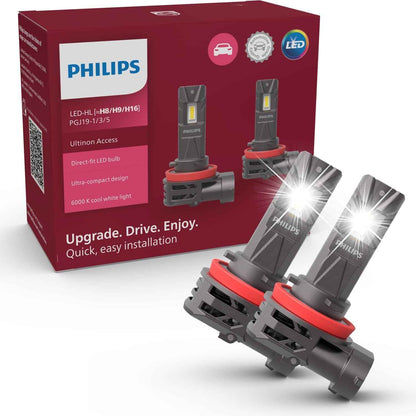 Ultinon Access LED Ampoule De Phare Automobile (Fog H8/H11/H16), Ultra-Compact Direct-Fit, +80%, 6.000K, Set De 2