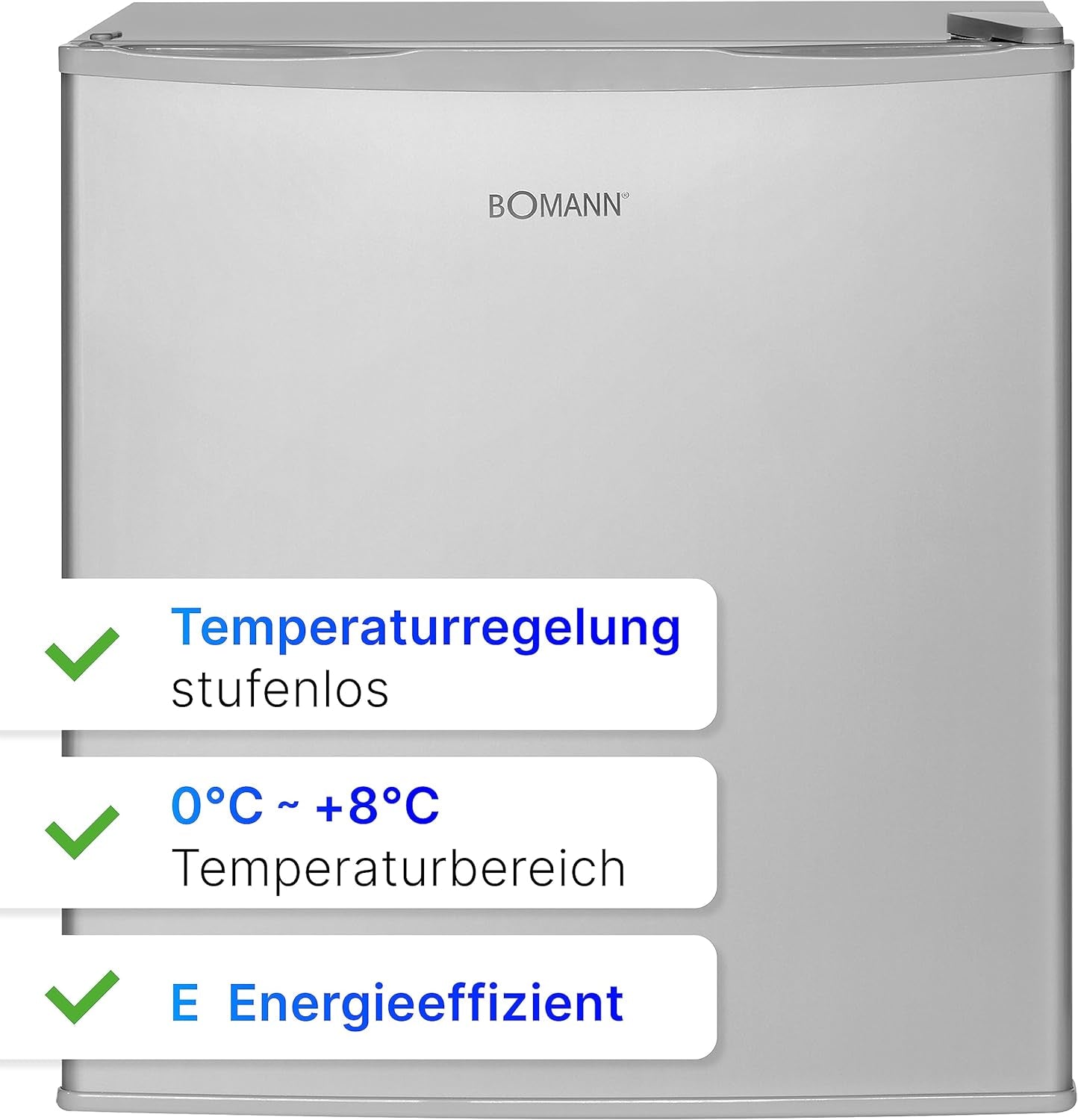 Bomann, Mini-Réfrigérateur, 42L, 2 Étagères Grillagées, KB7346, Inox