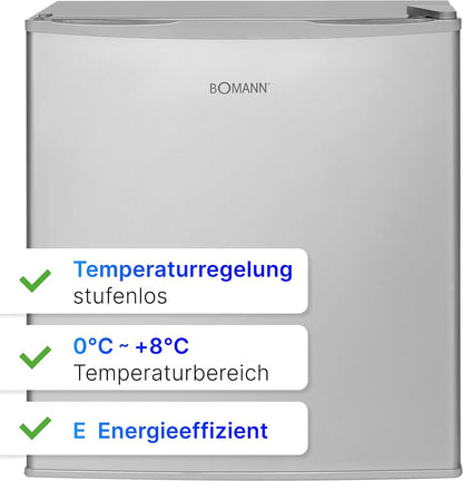 Bomann, Mini-Réfrigérateur, 42L, 2 Étagères Grillagées, KB7346, Inox