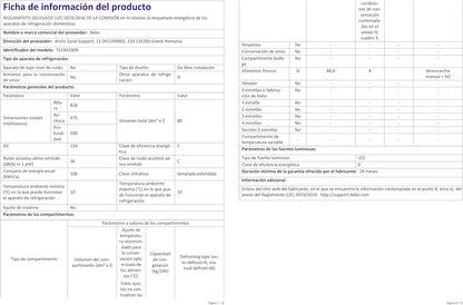 Beko TS190330N Réfrigérateur Table Top - Encastrable, 38 Db, Classe F