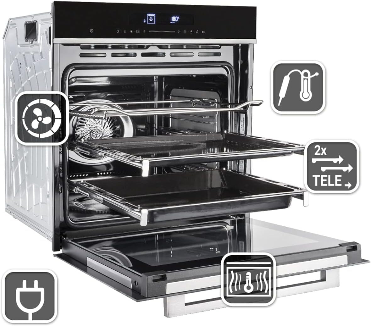 KKT Kolbe/Premium-Four Encastré 60Cm / 72L / 2,9Kw / Catalyse/Nettoyage À La Vapeur/Fonction Pizza/Air Chaud / EB8017ED