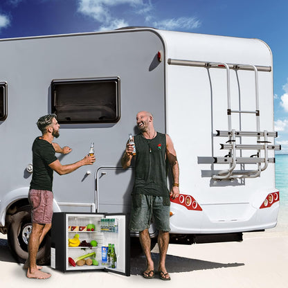 Frigo Camping Car 12V 220V, Frigo Caravane, 51L, Avec Serrure, 0-10℃, Frigo Silencieux Pour Chambre Camping Camion Fourgon Van, Noir