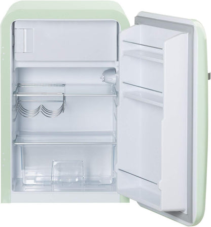 / RETRO FRIDGE 83.5 Silver/Réfrigérateur Vert Avec Poignée Argent/Pratique Et Fonctionnel, Matériaux Résistants