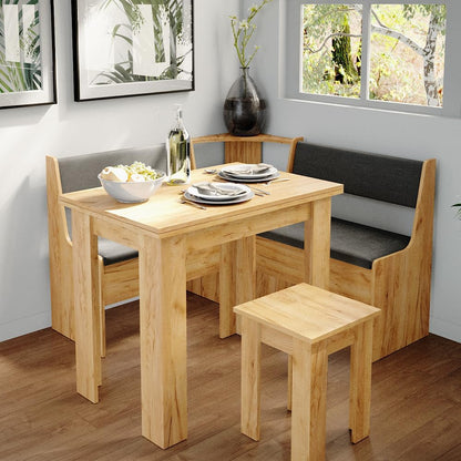 Banc D'Angle Roman, Chêne Doré, 76.6X41.5Cm | Adapté À Une Installation D’Angle Dans Les Cuisines Et Les Salles À Manger