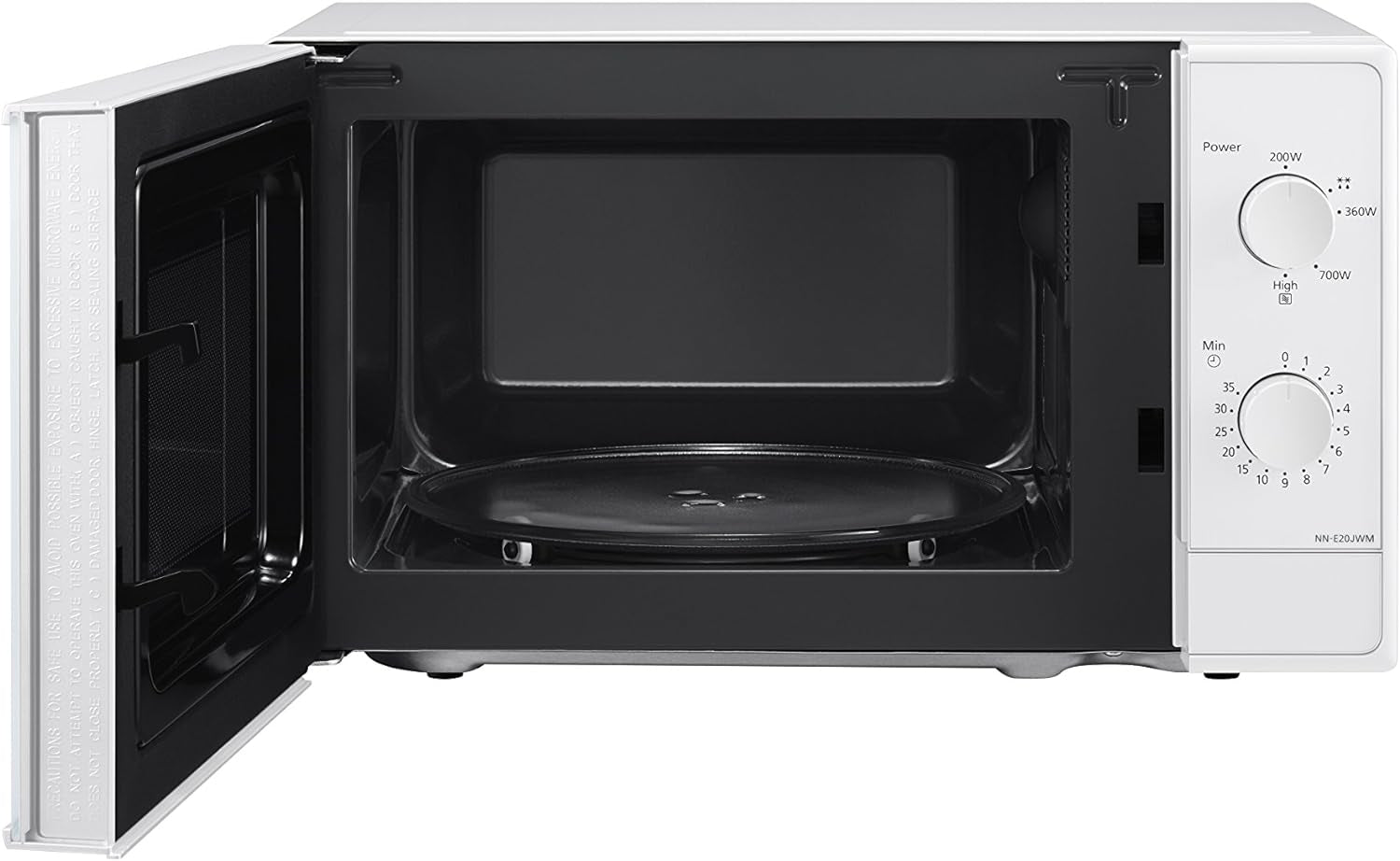 NN-E20JWMEPG Four À Micro-Ondes Avec Plateau Tournant En Verre, 20L, 800W, Décongélation, 5 Niveaux De Puissance, Minuterie, Blanc