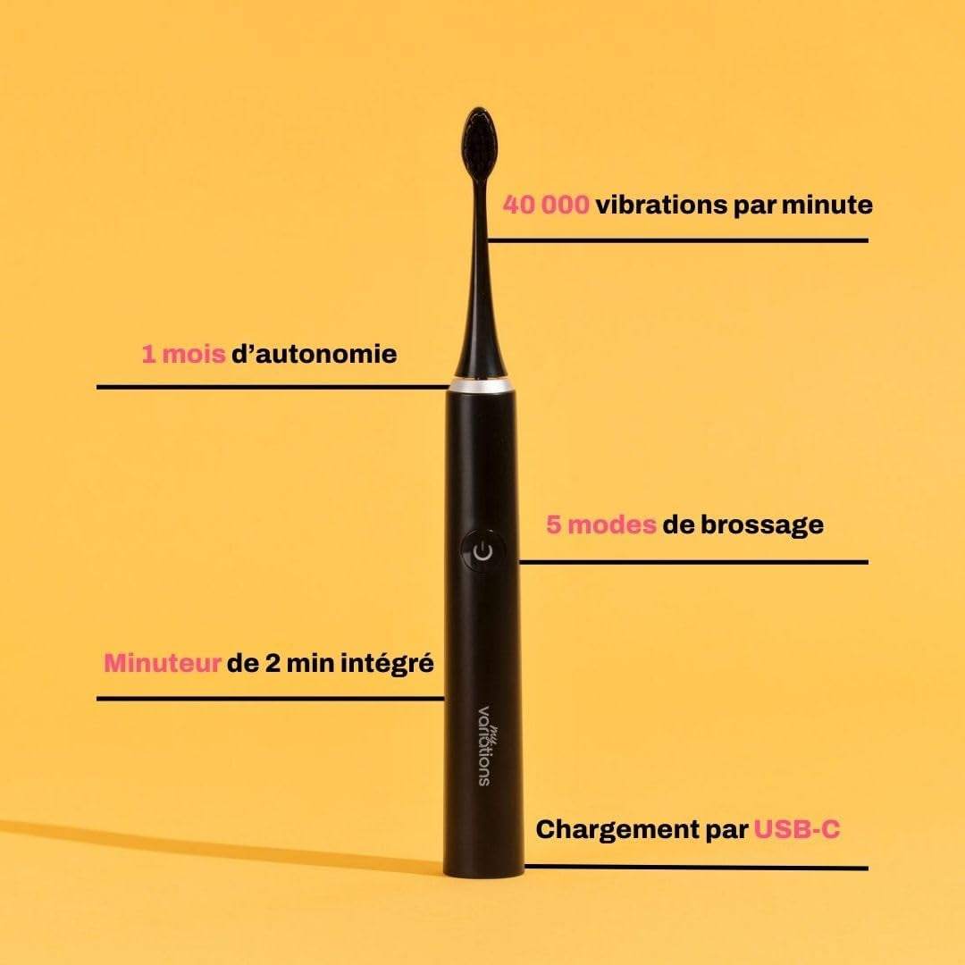 Myvariations - Brosse À Dents Électrique Sonique [5 Modes] [1 Mois Batterie]
