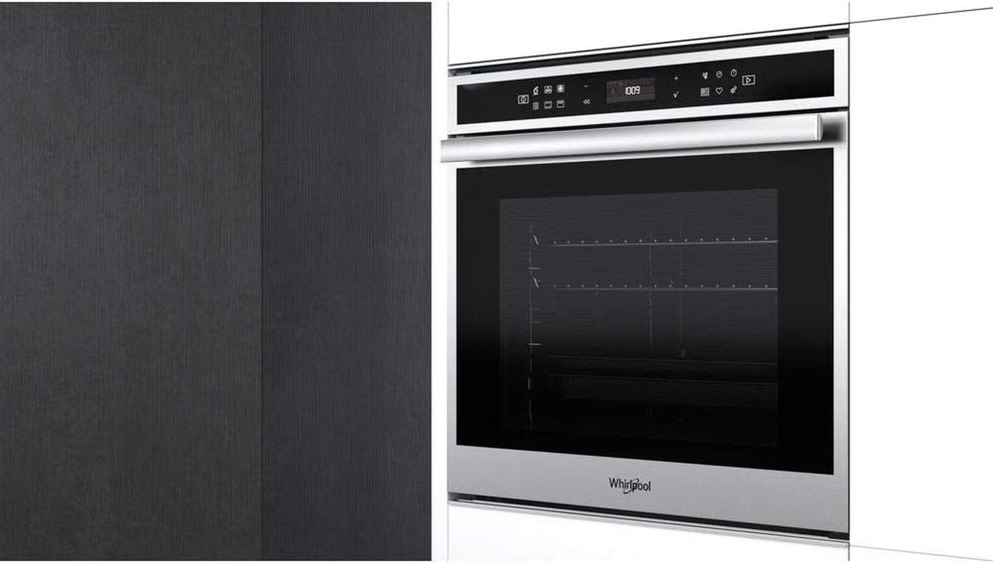 Four Encastrable Pyrolyse Whirlpool W6OS44PS1P - Chaleur Tournante Ou Pulsée / 73 Litres / Classe A+ / Inox / Rails Télescopiques / Injection De Vapeur