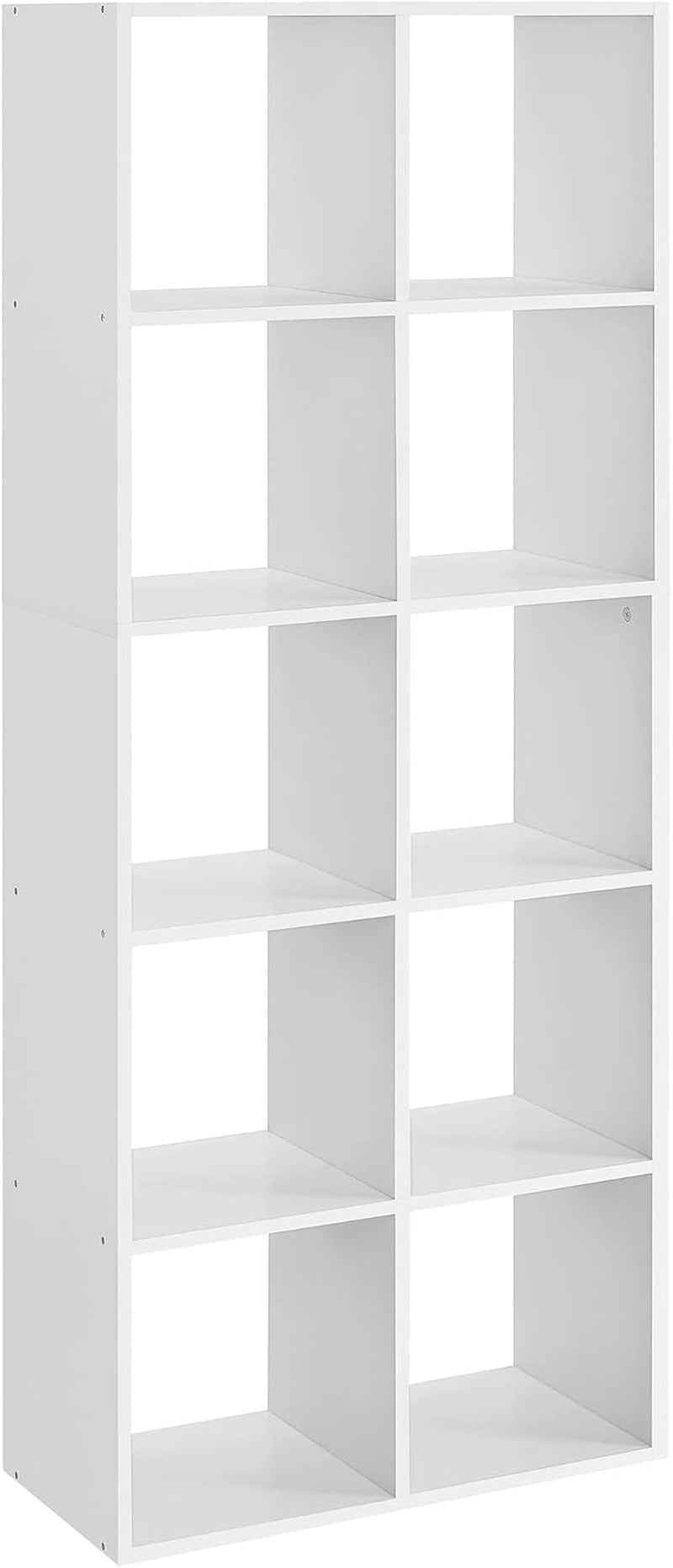 Bibliothèque, Meuble De Rangement, Étagère Sur 5 Niveaux | Pour Salon, Chambre, Bureau, Avec Compartiments Ouverts, 30 X 65,6 X 161,5 Cm, Blanc Nuage, CUSTOS Collection, LBC168T14V1