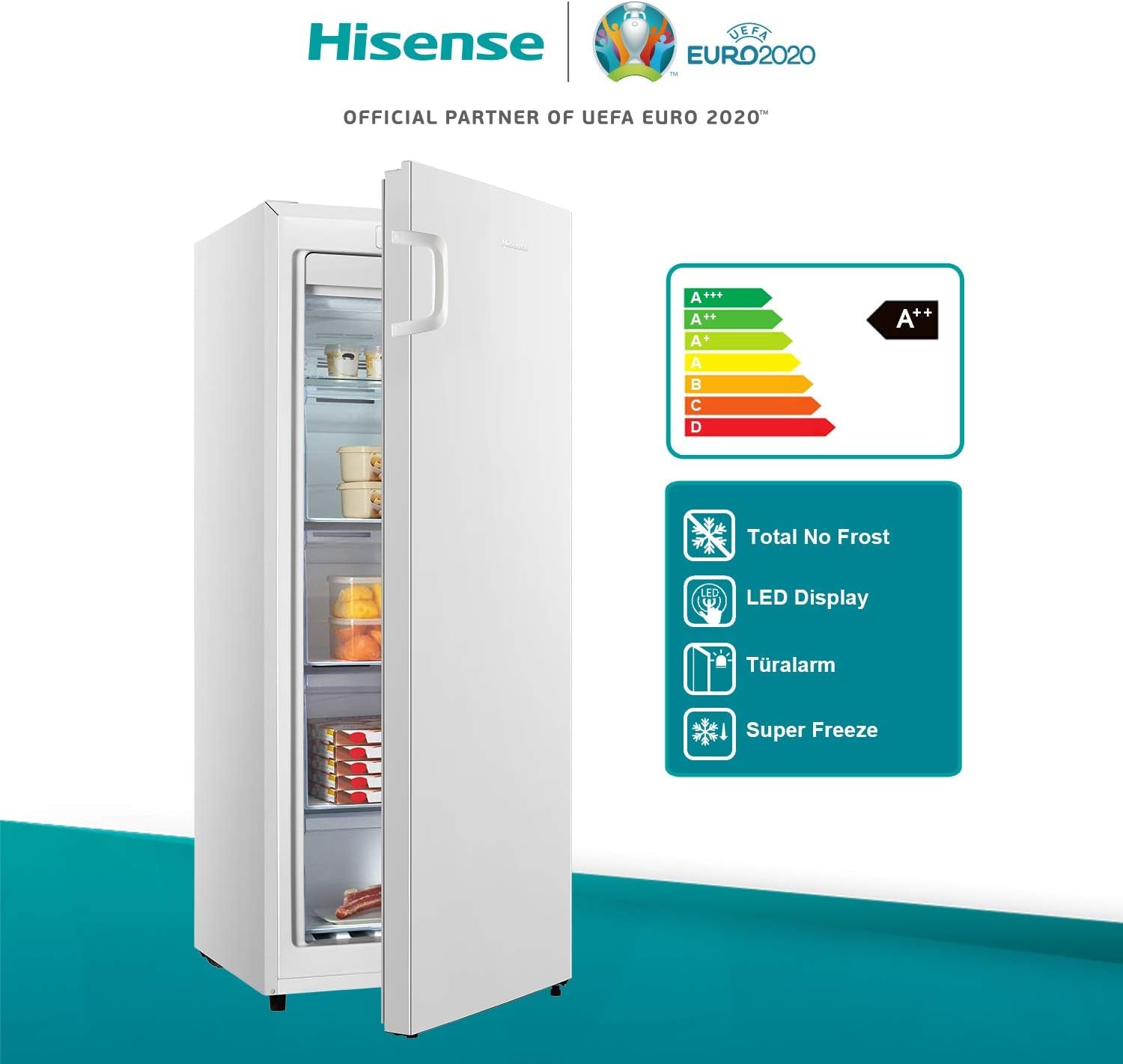 Hisense Congélateur Fv191N4Aw2/Totalnofrost/ Superfreze/ Alarme De Porte/Multiflow 360°/Bigbox/143,4 Cm/ Compartiment Congélateur 147 L/41 Db/ 205 Kwh/Blanc