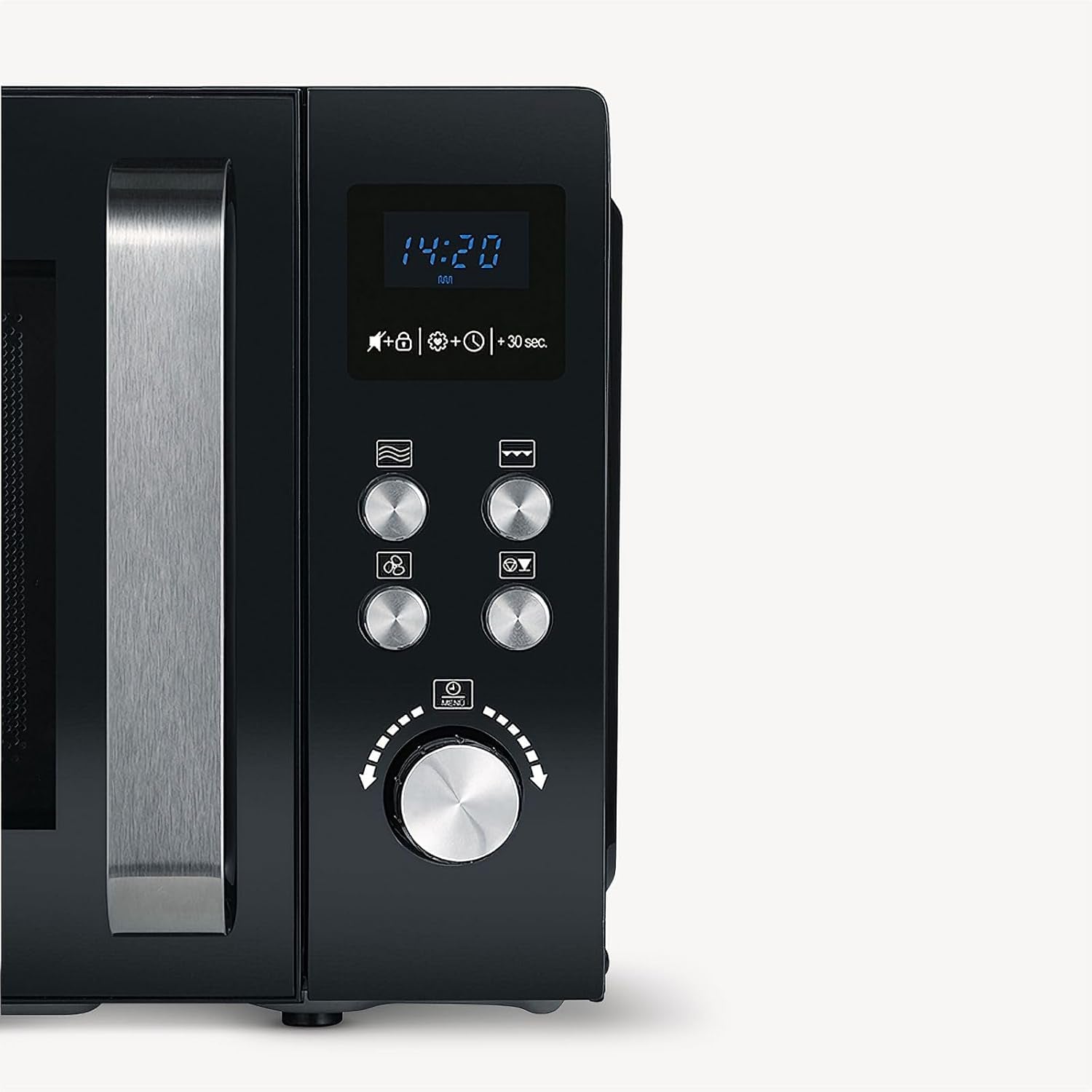 Micro-Ondes 3-En-1, 900 W, Avec Gril Et Fonction Air Chaud, Avec Plateau Rotatif (Ø 27 Cm) Et Gril, MW 7752, Noir