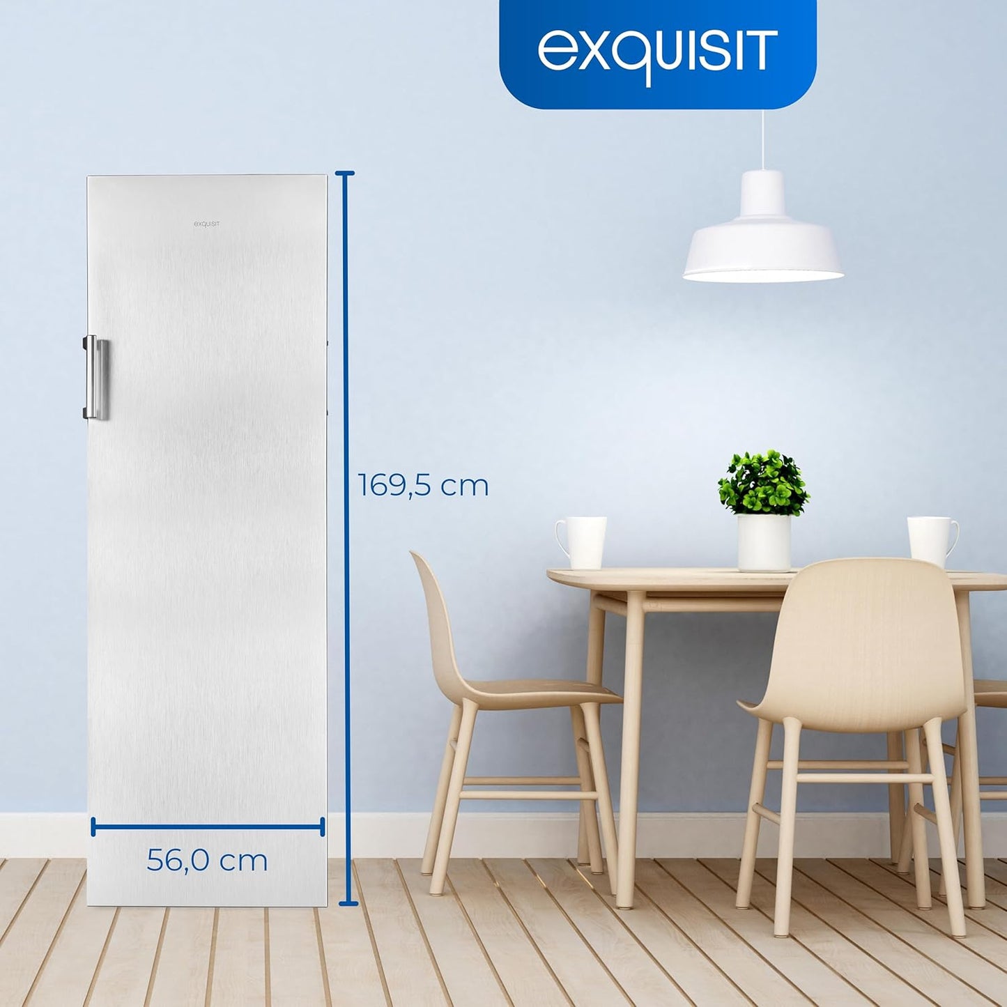 Exquisit Congélateur GS271-NF-H-010E Inoxlook | Congélateur Nofrost 194 L | Congélateur Avec 5 Tiroirs | Congélation Rapide